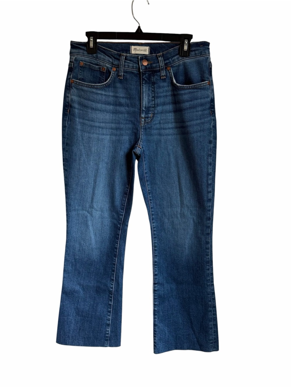 NEW Madewell Mid Rise Kick Out Frayed Hem Jeans Size 29 - Picture 2 of 6